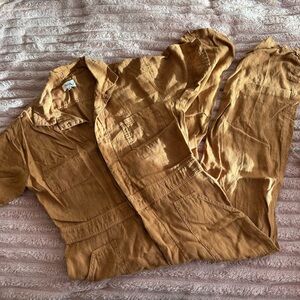 Mate the Label short sleeve linen jumpsuit in M